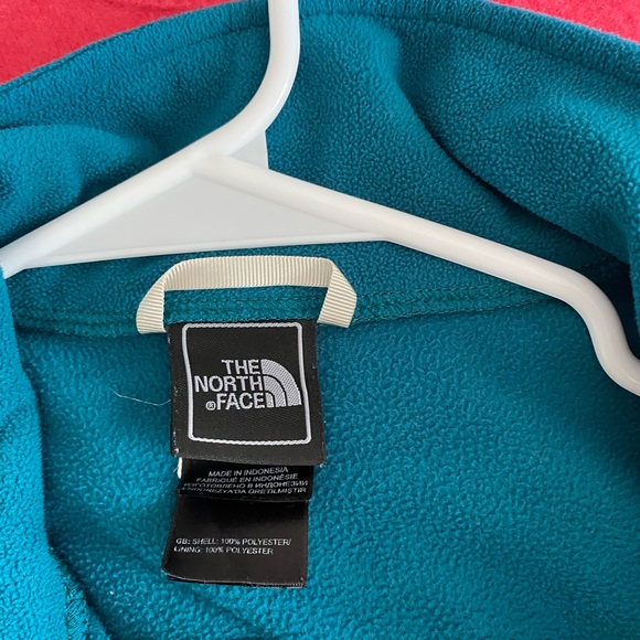 North face fleece full zip up jacket in teal blue - Picture 3 of 4